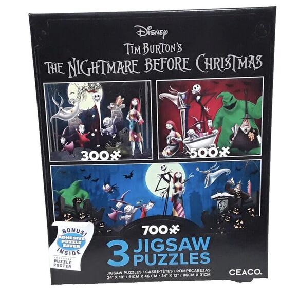 Disneys The Nightmare Before Christmas 3 Jigsaw Puzzles 300 500 700 Pieces New